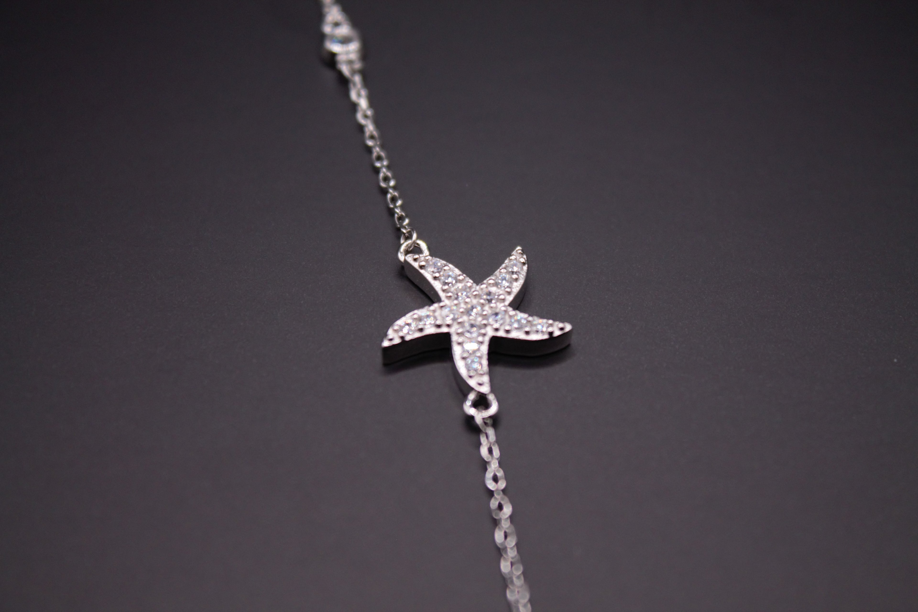 Bracelet Étoile de Mer en Argent avec Pave de Zircon